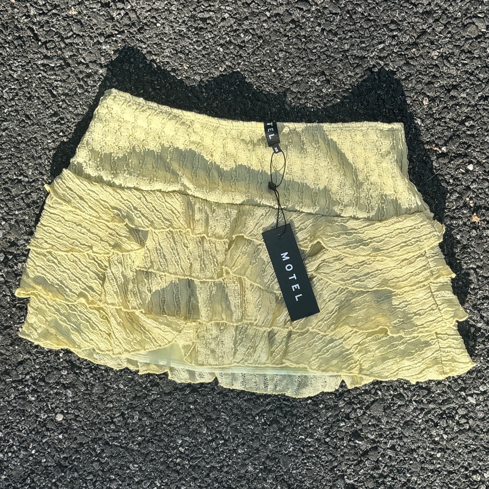 Motel Rocks Yellow Mini Skirt